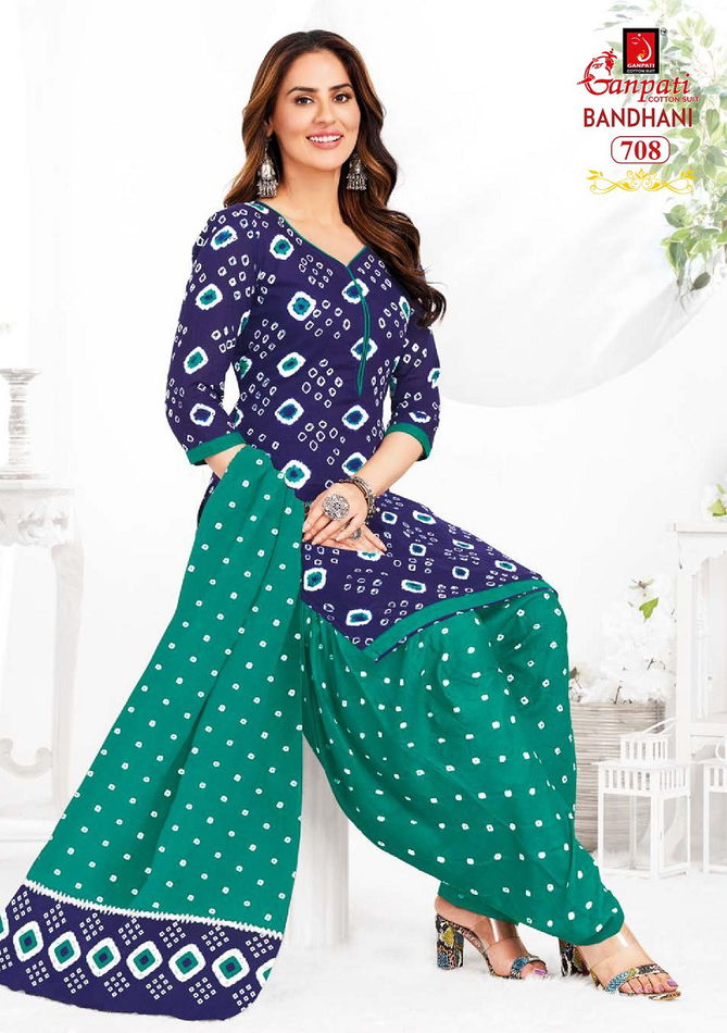 Bandhani Vol 7 By Ganpati Bandhani Printed Cotton Readymade Dress  Orders In India